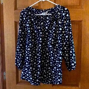 Croft & Barrow heart blouse L